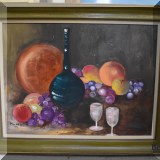 A35. Framed still life painting.
